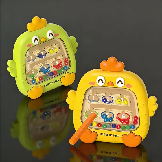 Brinquedo Magnético Educativo Infantil Labirinto de Cores Caneta Coordenação Motora e Raciocínio