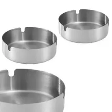 Cinzeiro Em Aço Inox Redondo 8 Cm Mesa Bar Inoxidável