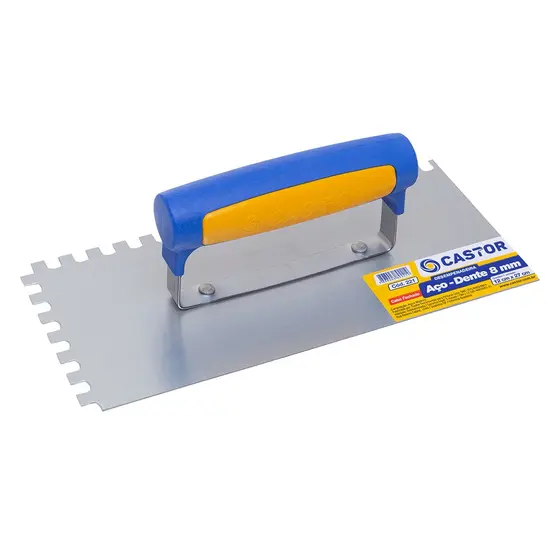 Desempenadeira aço 12x27cm Dentada 8mm Cabo fechado - Castor
