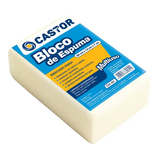 Bloco espuma branca 7x13x20cm - Castor