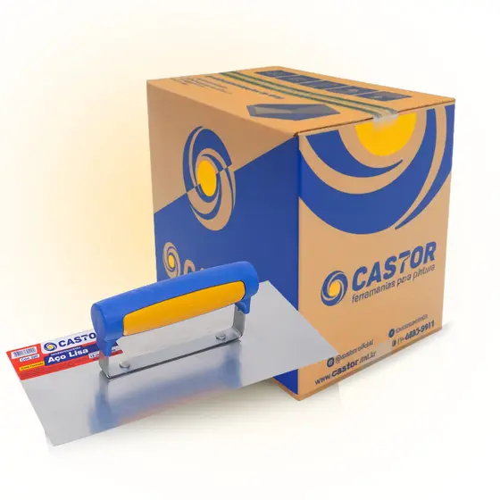Caixa c/ 12 Desemp. Aço Lisa 12x27cm Cabo Plástico - Castor