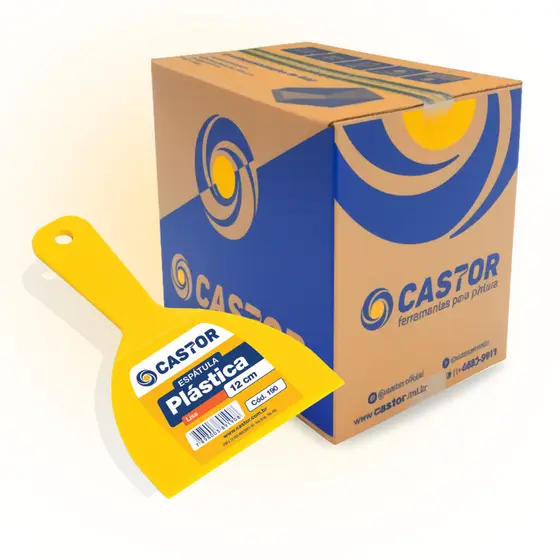 Caixa c/ 12 Espátulas Multiuso de Plástico 12cm Lisa - Castor