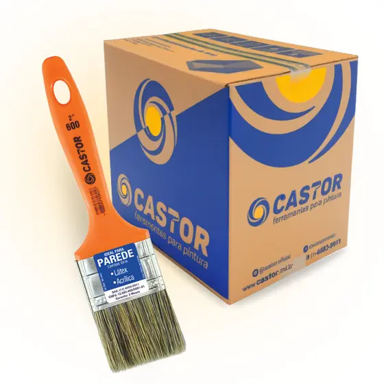 Caixa c/ 12 Trinchas para Pintura 2" Cerdas Gris  Série 600 - Castor