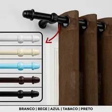 Varão Completo de Madeira para Cortina 1,00m a 2,40m 19mm Resistente Varao Cortinas Ponteira Suporte