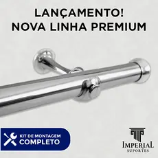 Varão De Cortina 4,00 Metros 28mm (Grosso) Cromado Emenda Exclusiva Varao Cortinas Trilho