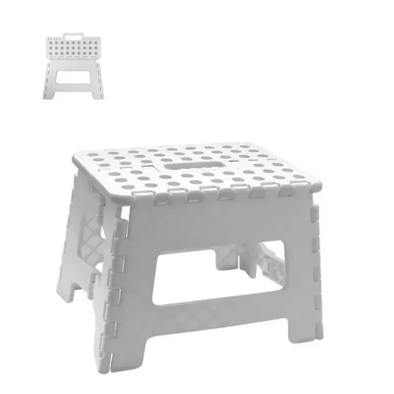 Banqueta Dobrável C/Alça 150kg Camping Pesca Flexível Branco