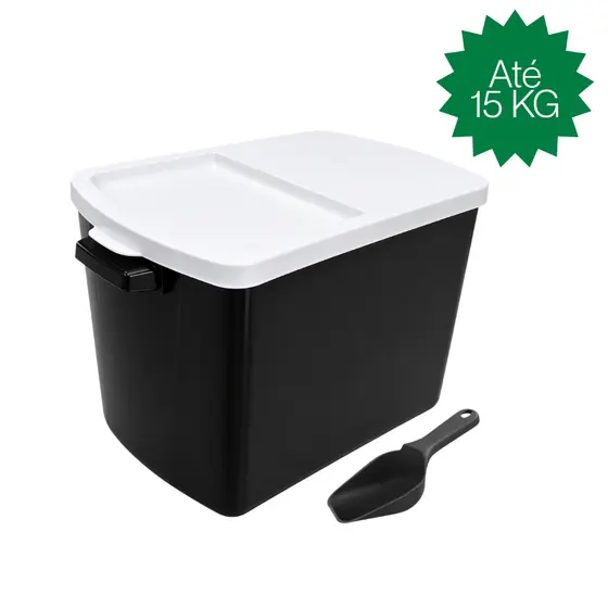 Container Porta Ração Pet 15KG + Pá Dosadora