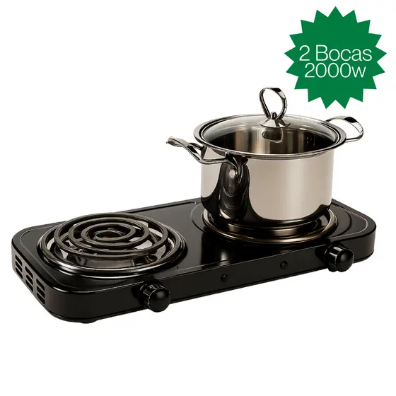 Fogareiro Fogão Elétrico 110V Cooktop Camping 2000 Watts