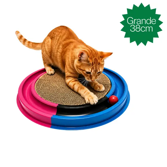 Arranhador para Gatos Redondo com Bolinha Interativo Relax Antiestresse Brinquedos para Gatos