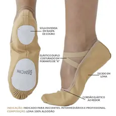 Sapatilha para Dança e Ballet Meia Ponta, Resistente Adulto e Infantil