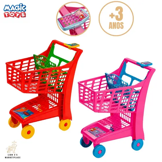 Carrinho de Compras Supermercado Infantil Super Market com Acessórios