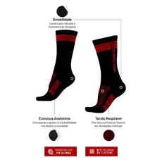 Meia HUPI Sonhe Treine Alcance Preto/Vermelho