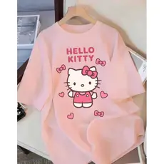 Camiseta Feminina 100% Algodão Fofa Casual Street Confortavel Estilosa Hello Day