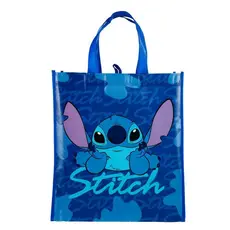Sacola Feira Reutilizável Azul Escuro Stitch 39x35cm - Disney