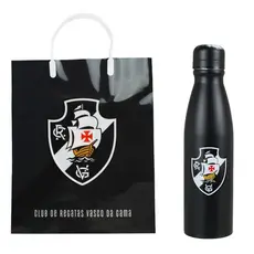Kit Presente Vasco Da Gama Garrafa Alumínio 600ml Sacola