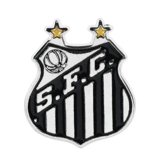 Broche Botton Pin Metal Escudo Time 2.3x2cm - Santos