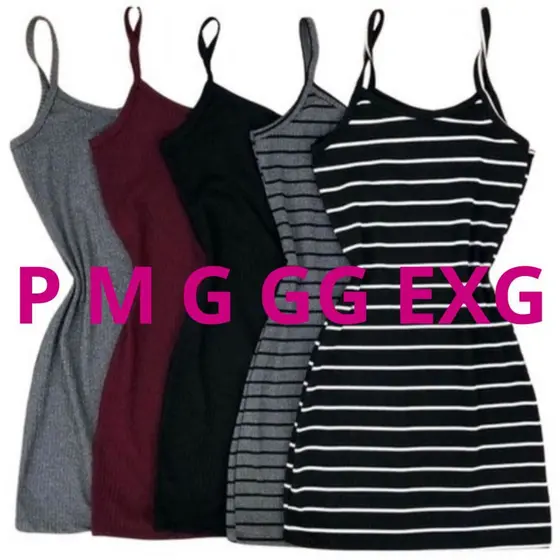 Vestido Curto Alcinha Tubinho Midi Tendência Moda Vestidinho Plus Size Canelado Moda Verão P M G e GG