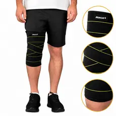 Joelheira Articulada Neoprene Mercur Com Dobradiças Cintas Cruzadas Reabilitação Lesões Entorse
