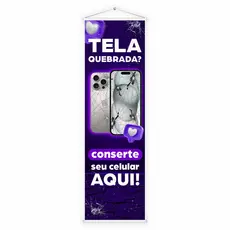 Banner Lona Assistência Técnica Celular Tela Quebrada 100x30