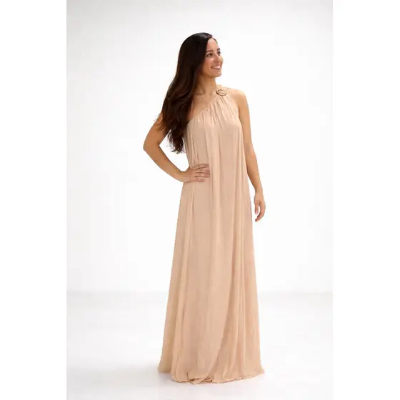 Vestido Longo Um Ombro Só Fluido Elegante – Caimento Perfeito e Conforto