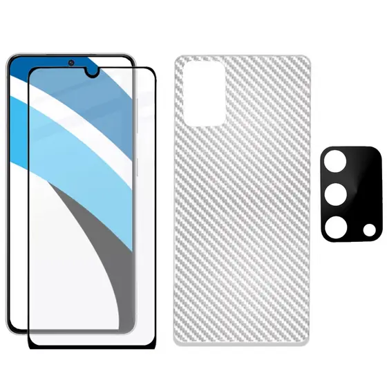 Película Vidro 3d 9d + Película Camêra + Película Traseira para Samsung Galaxy