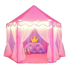 barraca casinha cabana infantil tenda castelo princesa + com/sem luzes led rosa e azul promoçao melhor preço