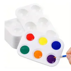 Paleta de Pintura Godê 6 Cavidades Branca Perfeita para aquarela, guache e acrílico