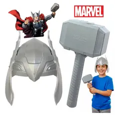 Kit Brinquedo Espada Martelo Thor + Mascara Marvel Vingador
