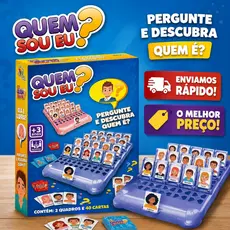 Jogo Quem Sou Eu Penkal Infantil Cara a Cara Cartas Tabuleiro Pequeno Diversão em Família Desafio