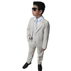 Terno Infantil Social - Kit 5 Peças - Paletó, Calça, Camisa, Gravata e Cinto