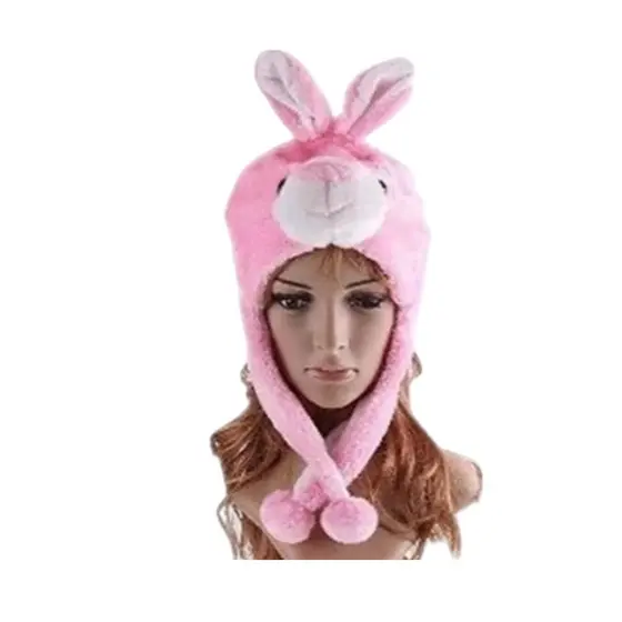 TOUCA DE PELÚCIA COELHO COM GORRO