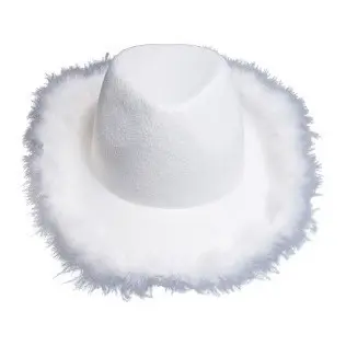 5 Chapéus Cowboy Com Marabu Branco