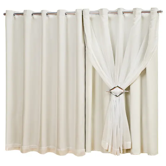 Cortina Corta Luz Cortina Blecaute com Ilhoses Cromado Cortina para Sala/Quarto/Cozinha/Escritorio Blackout Bleckout Blecauti