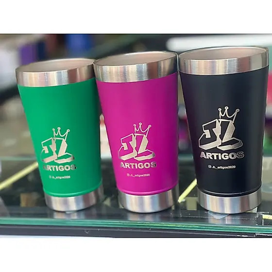 Kit Copos Térmicos 473ml Personalizados Empresa Logo Nome