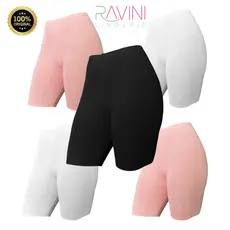 Kit 5 Short Anágua Segunda Pele Bermuda Longa Anágua 100% Poliamida debaixo da saia/vestido zero transparência