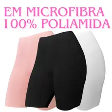 Kit C/3 Short Anágua Segunda Pele Longo Feminino Em Microfibra 100% Poliamida