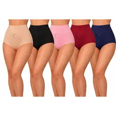 Kit Calcinhas Cos Alto Modeladora Cintura Alta Tapa Barriga Conforto