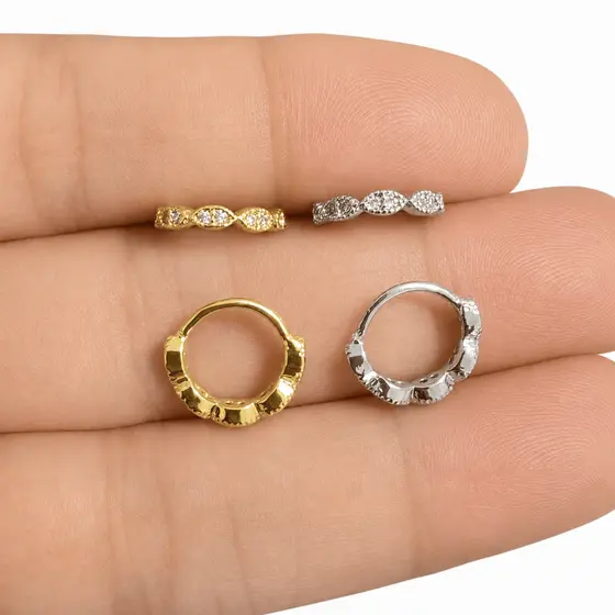 ✨Piercing Folheado a Ouro Argola Torção Gominho para Hélix/Cartilagem | Antialérgico (Onp1712)💫