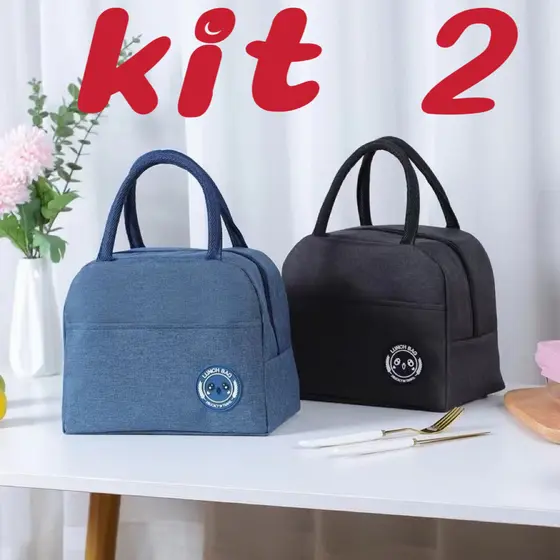 Kit 2 Bolsa Térmica Portátil Com Isolamento Térmico De Desenho