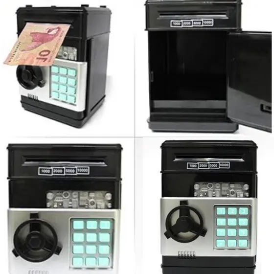 Cofre Digital Eletrônico Puxador Notas Moedas Automático