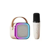 Alto-falante Bluetooth Karaoke com Microfone, Luzes LED e Diversão para Toda a Família Fang