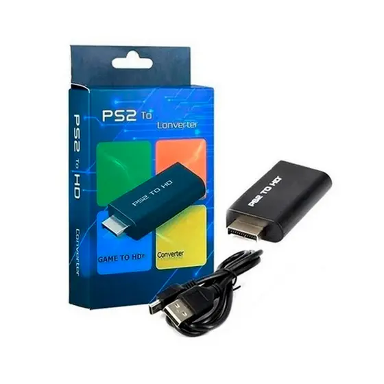 Adaptador Conversor PS2 para HDMI Áudio e Vídeo Interface Multimídia HD Plug Play para TV Monitor e Projetor