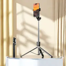 Selfie stick 1.7M de comprimento sem fio Bluetooth tripé portátil retrátil