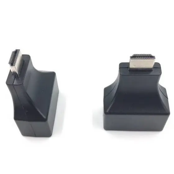 Adaptador HDMI via Cabo de Rede RJ45 Extensor HDMI Macho para 2 Portas RJ45 Par Conversor