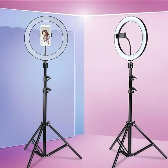 Ring Light Iluminador 8/10/12/18 Polegadas Com Tripé De 2.10 Metro