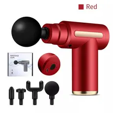Pistola de Massagem Muscular Portátil Elétrica Profissional Recarregável USB com Múltiplas Ponteiras para Relaxamento