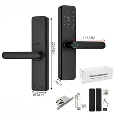 Fechadura Eletrônica Smart Door com Impressão Digital, Senha, Cartão NFC e Chave Mecânica fang