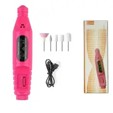 Kit Profissional de Lixadeira de Unhas Elétrica com Broca e Motor Bivolt para Manicure e Pedicure su