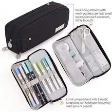 Estojo De Lápis De Tecido De Grande Capacidade Camada /Double Sided Pen Bag Pencil Case/Escolar/Escritório/Faculdade