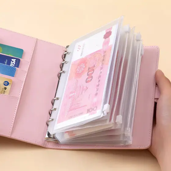 Caderno A6 Orçamento Financeiro com Zíper | Planner Dinheiro Envelope + 12 Bolsas Organizadoras